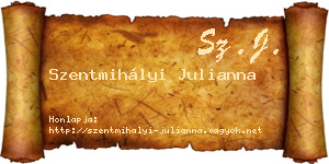 Szentmihályi Julianna névjegykártya