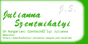 julianna szentmihalyi business card